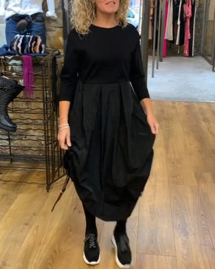 Patchworkowa sukienka na co dzień ze sznurkiem