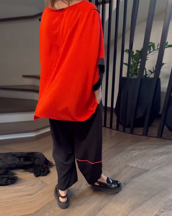 Zestaw Luźne Bloomers Casual Color-Blocking