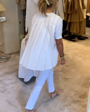 Koszula Plisowana Jednokolorowa Luźna