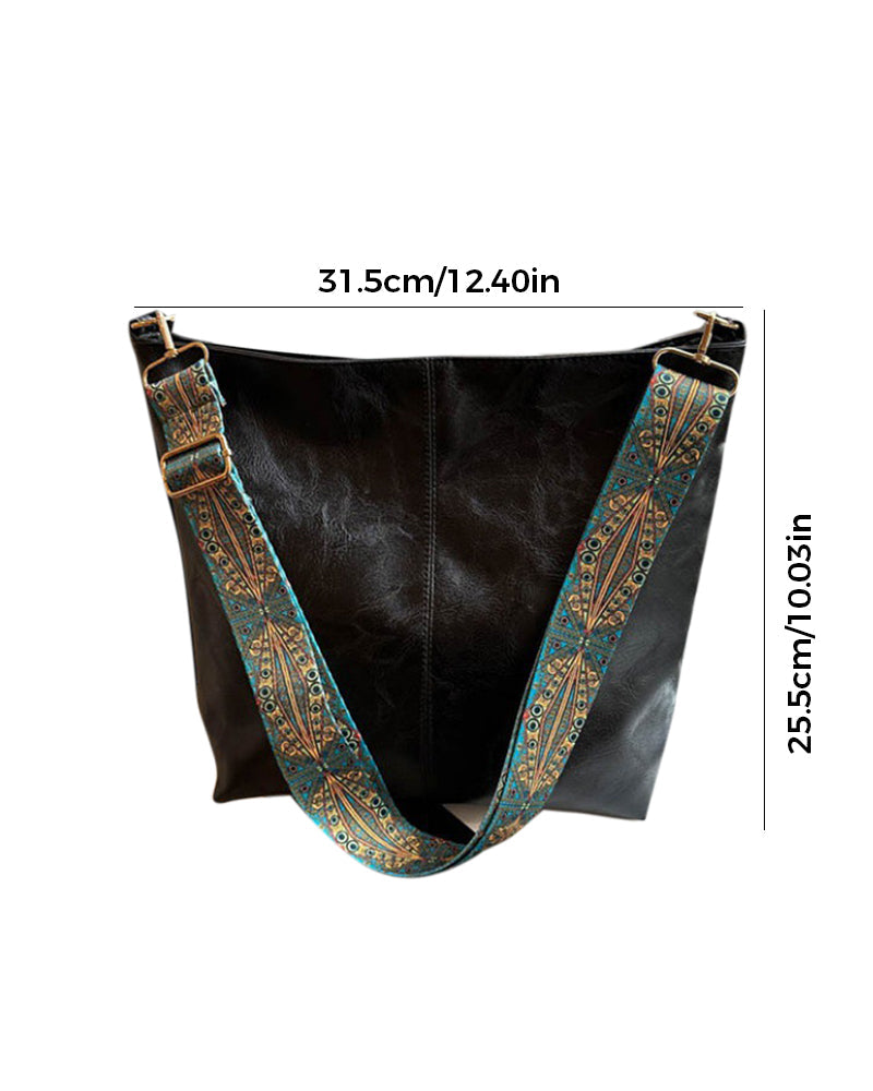 Torba o dużej pojemności z paskiem na ramię w stylu vintage