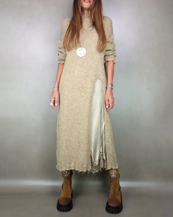 Zestaw Dwuczęściowy Z Sweterową Suknią I Suknią Cami W Dentelle