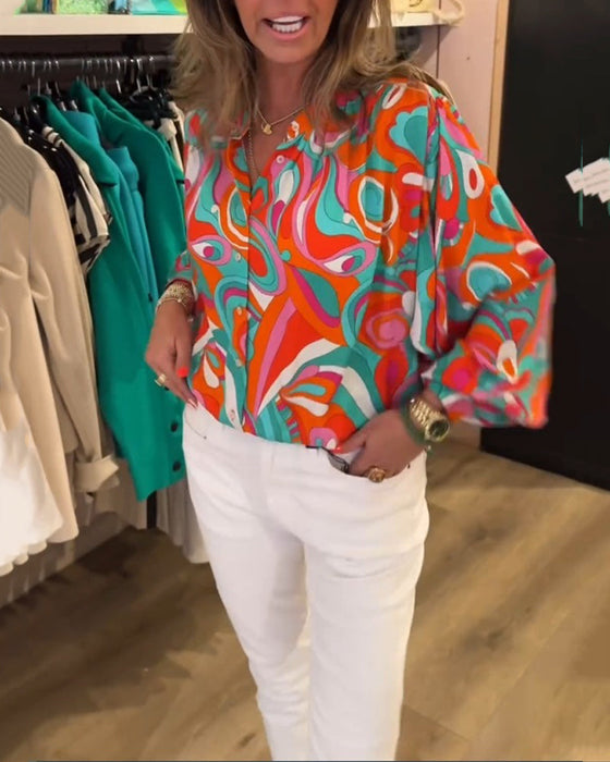 Bluzka o luźnym kroju z nadrukiem