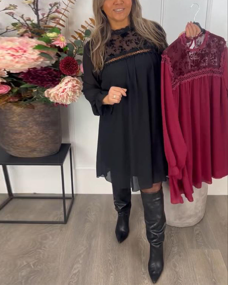 Suknia Z Detalem Wycięć Z Koronek, Projektem Rękawów Pufowanych I Elegancją Aury