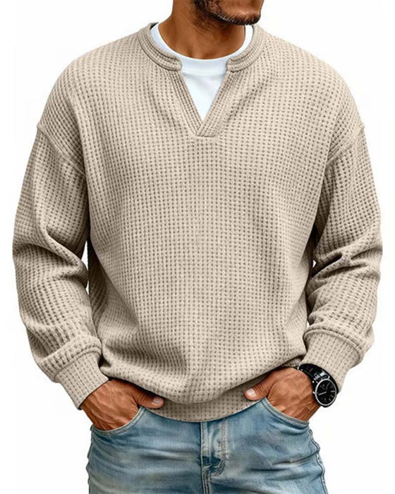 Sweatshirt Męski Okrągły Dekolt Sztuczna Warstwowość