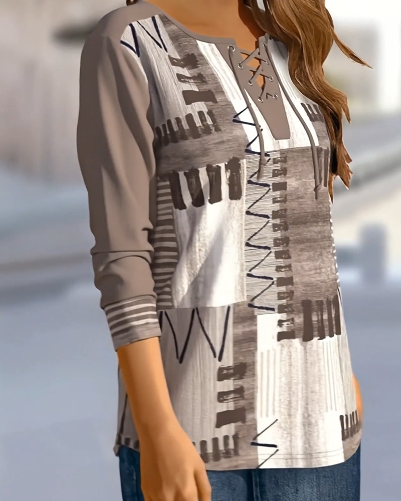 Top Stylowy Krzyżujące Się Ramiączka Kraciasty Print