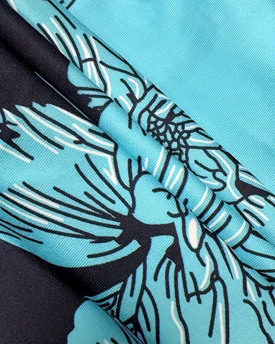 Top Na Ramiączkach Z Dekoltem W Serek Bez Rękawów Drukowany Kolorblok