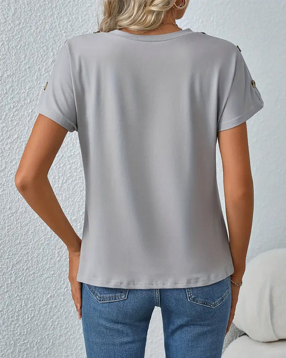 T-Shirt Okrągły Dekolt Panterka Blok Kolorów