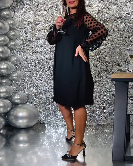 Sukienka A-Linia Siatka W Kropki