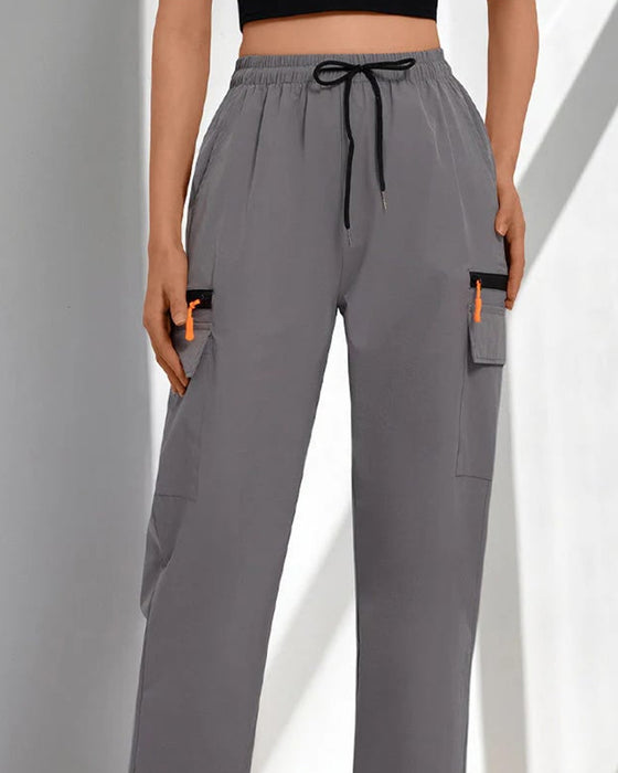 Pants Sznurek Luźny Casual Cargo