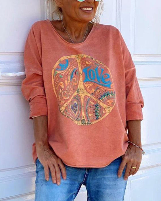 Pomarańczowy top z nadrukiem