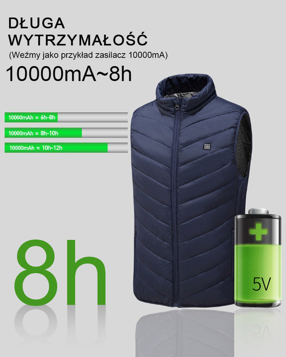 Kamizelka termostatyczna z ogrzewaniem elektrycznym ze stójką