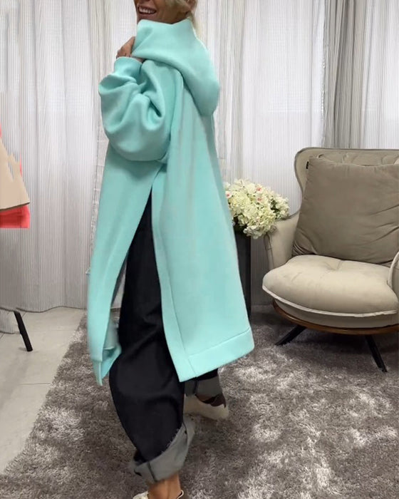 Luźne bluzy z rozcięciem i długim rękawem