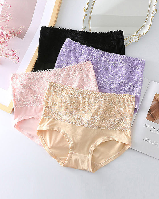 Koronkowe majtki z damskie wysokim stanem