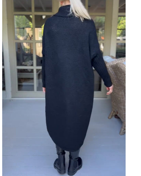 Długi kardigan z zabudowanym dekoltem