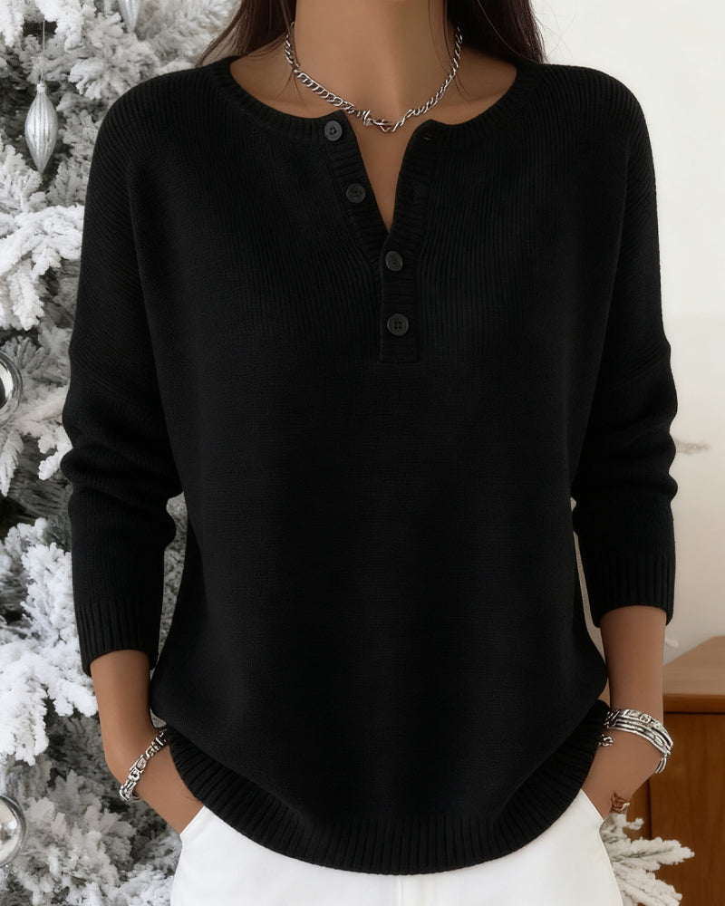 Jednokolorowy Sweter Zapinany Na Guziki Z Długim Rękawem