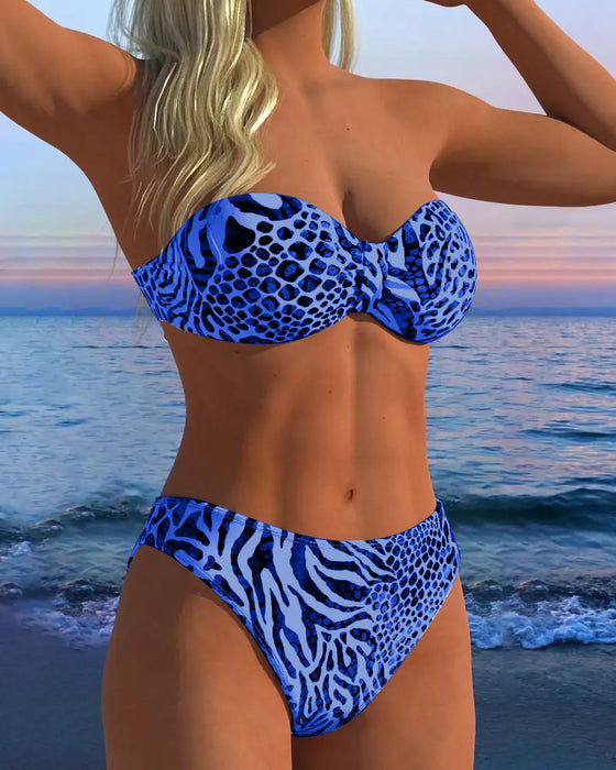 Strój Kąpielowy Seksowny Leopard Print Dwuczęściowy