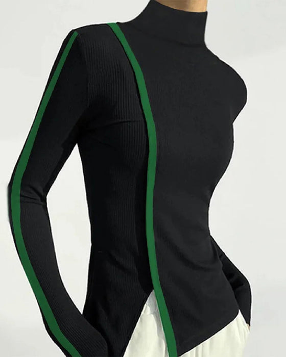 Pulower z golfem i patchworkiem