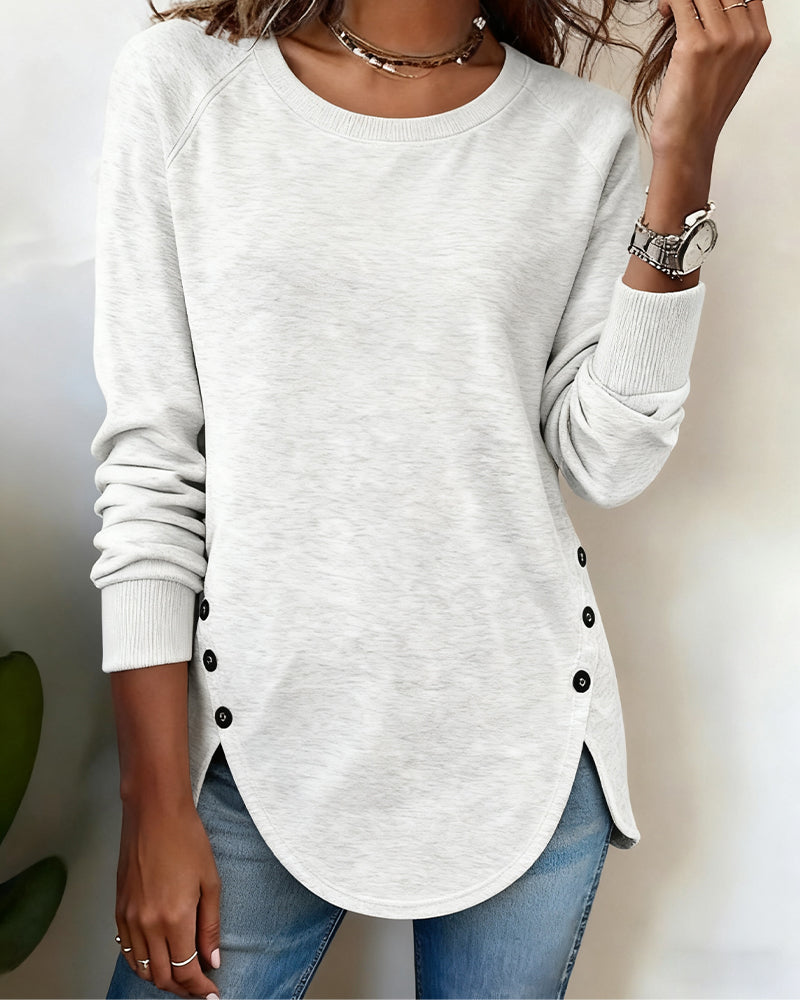 Swearshirt Z Nieregularnym Dołem I Rękawami Raglan