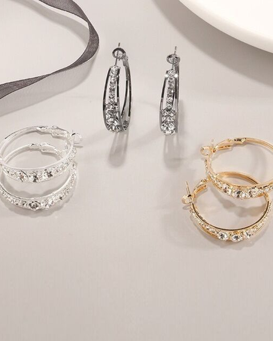 Duże kolczyki koła wysadzane kryształkami