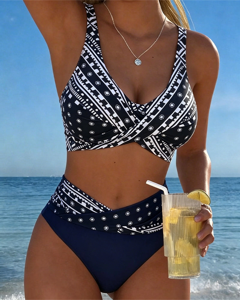 Bikini Geometryczny Nieregularny Wzór Moda