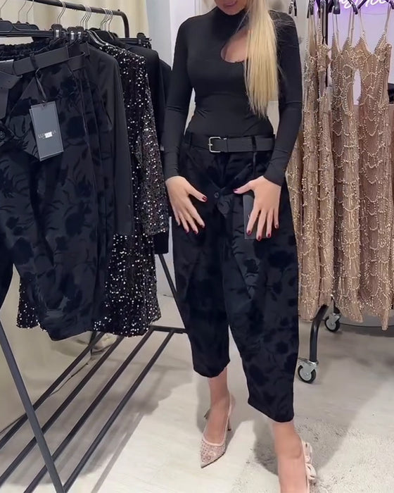 Stylowe I Eleganckie Spodnie Z Jacquardu