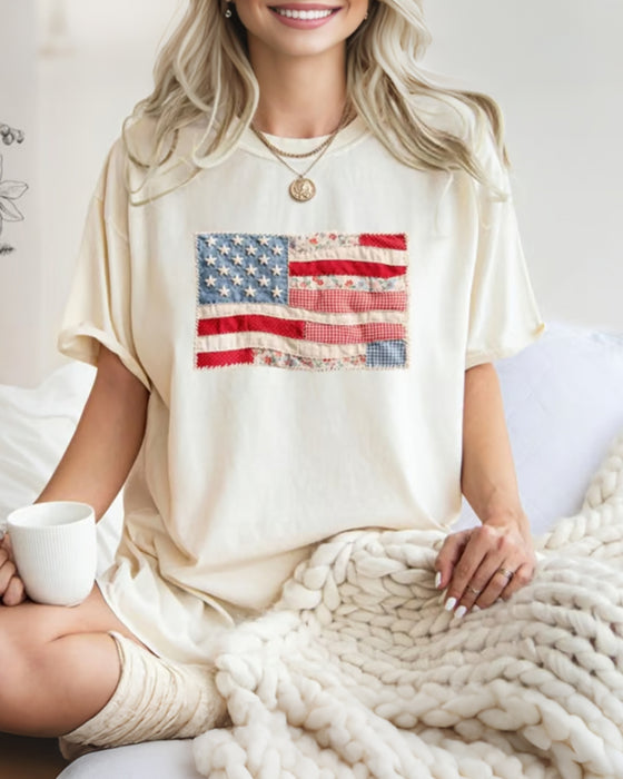 T-Shirt Czwartego Lipca Amerykańska Flaga