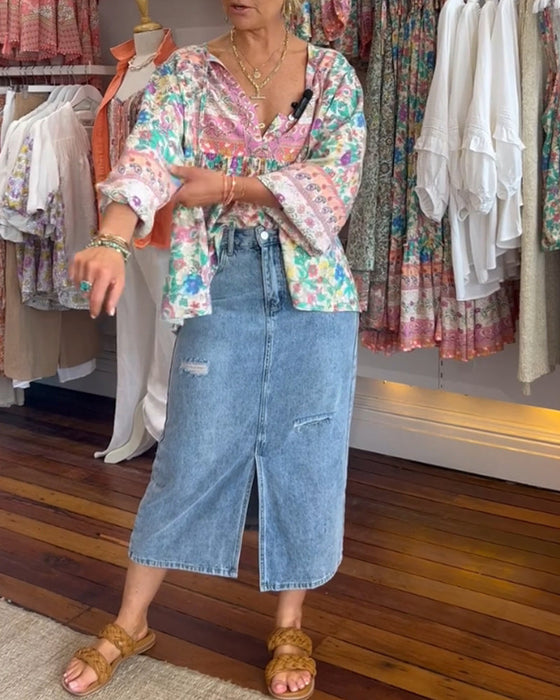 Bluzka w kolorowe kwiaty