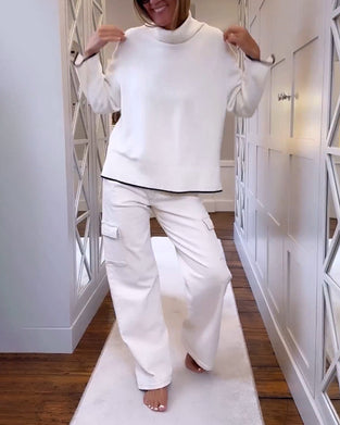 Pulower z wysokim dekoltem i długim rękawem