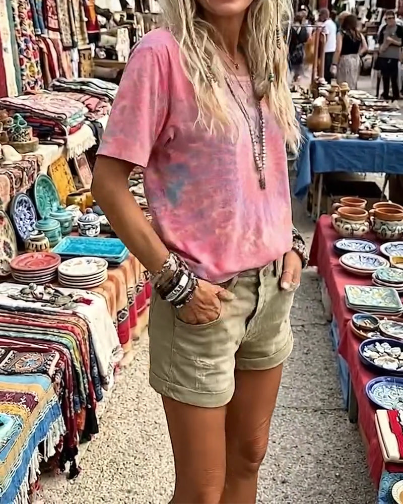 T-Shirt Gradient Krawat Barwnik