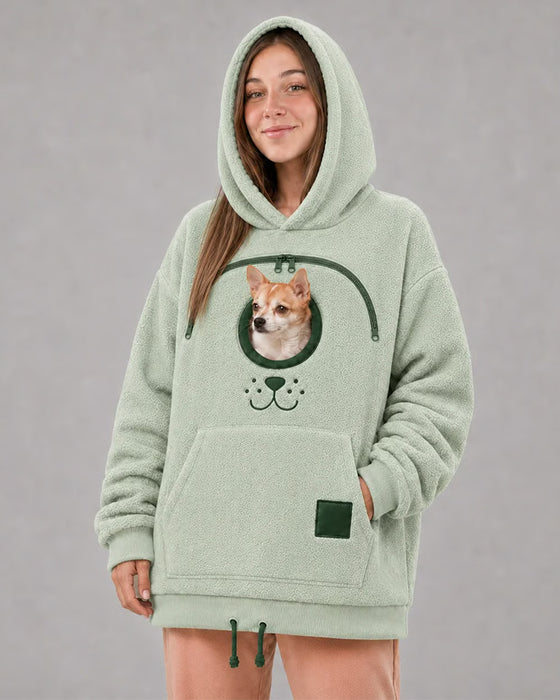Hoodie Z Kapturem Zamek Błyskawiczny Zwierzak