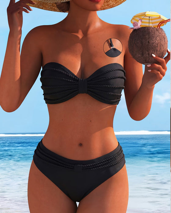 Bikini Jednolity Kolor Wiązany Na Szyję