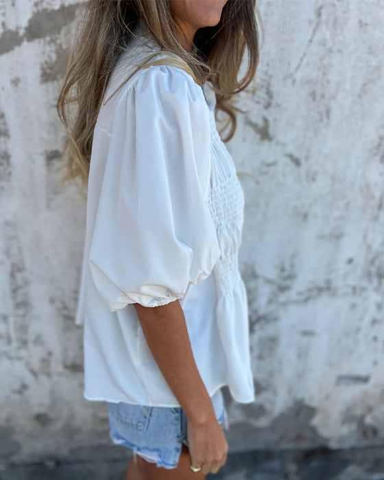 Bluzka Casual Moda Krótki Rękaw Jednolity Kolor
