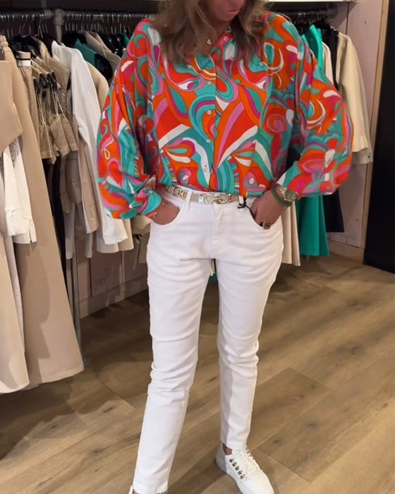 Bluzka o luźnym kroju z nadrukiem