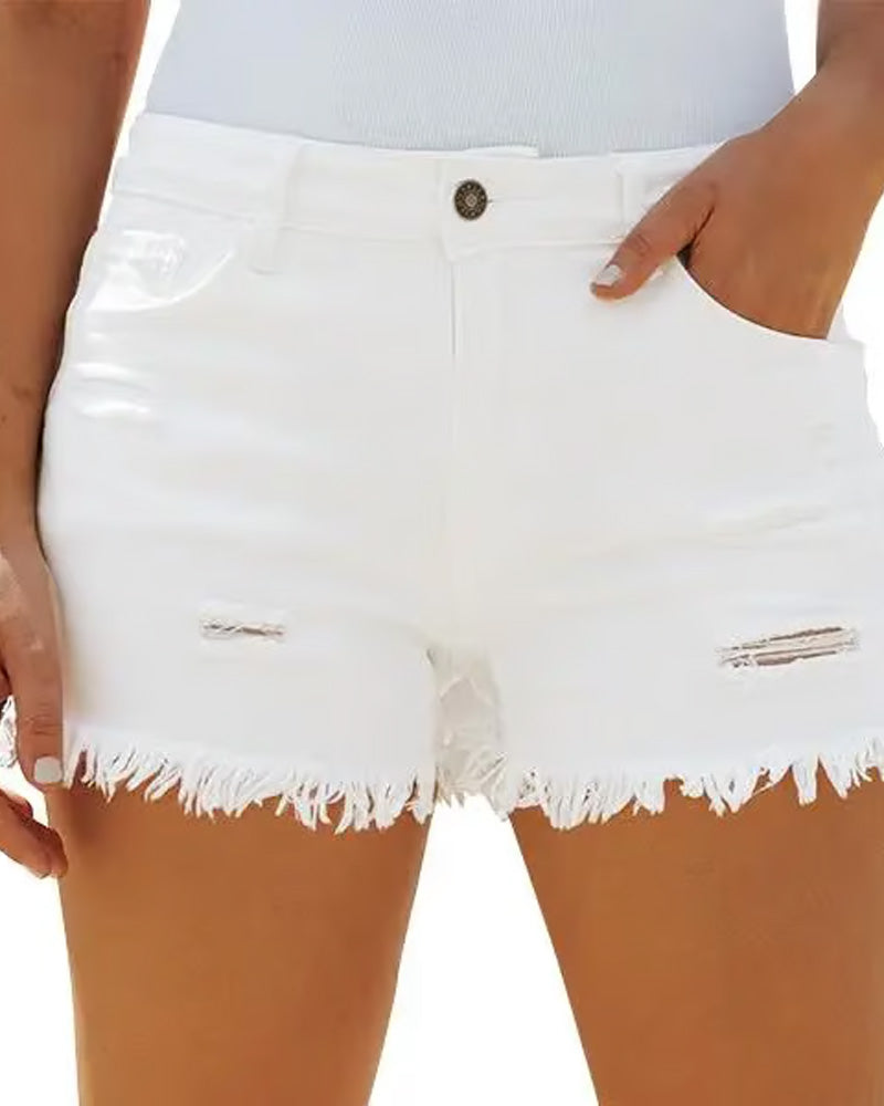 Szorty Surowe Wykończenie Denim