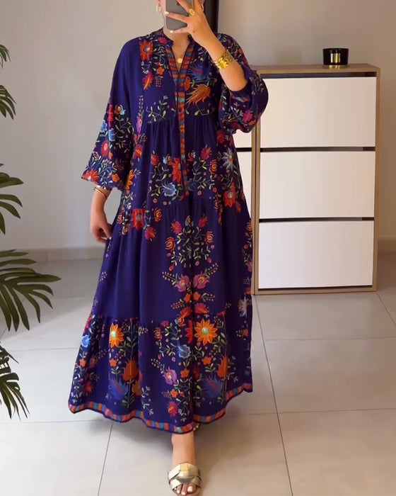Sukienka Elegancka Kwiatowy Wzór