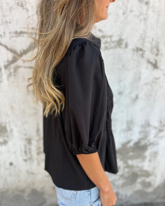 Bluzka Casual Moda Krótki Rękaw Jednolity Kolor