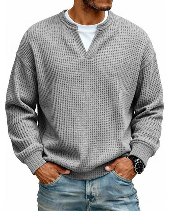 Sweatshirt Męski Okrągły Dekolt Sztuczna Warstwowość