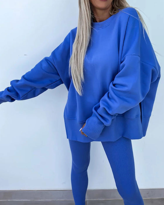 Zestaw Slim Spodnie Luźny Bluza