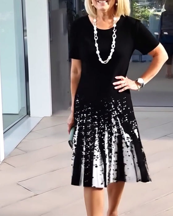 Suknia Temperamentowa Dojazdowa Print