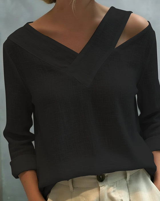 Top Stylowy Dekolt W Serek Off-The-Shoulder