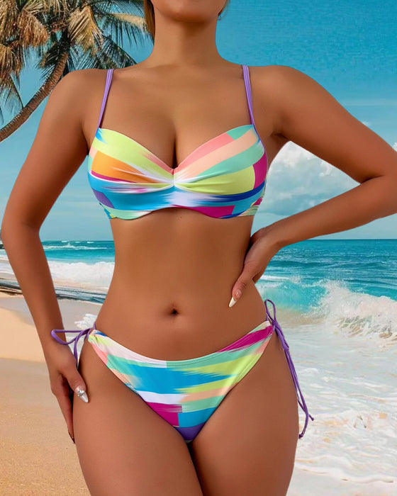 Bikini Dwuczęściowy Drukowany Sznur