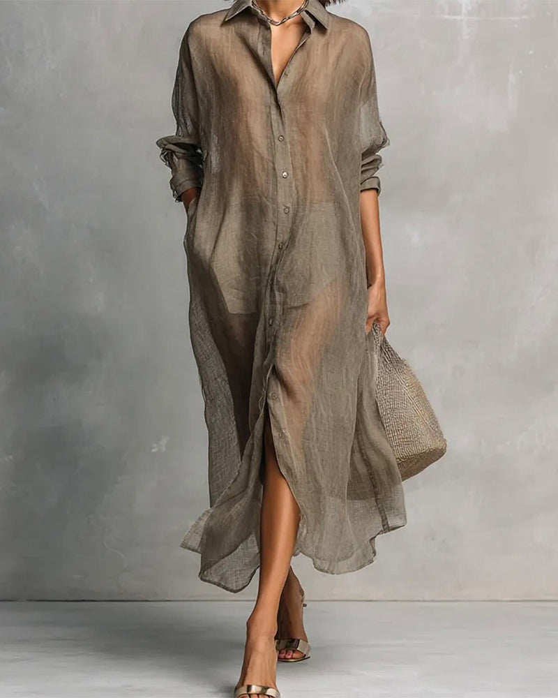 Sukienka Klapa Guzik Rozcięcie