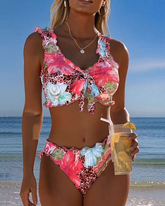 Bikinis Kwiatowy Lampart Patchwork
