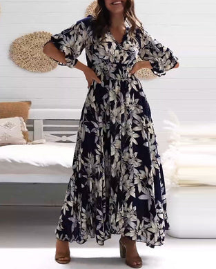 Sukienka elegancka z kwiatami