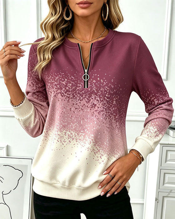 Bluza Zamek Błyskawiczny Gradient Kontrast
