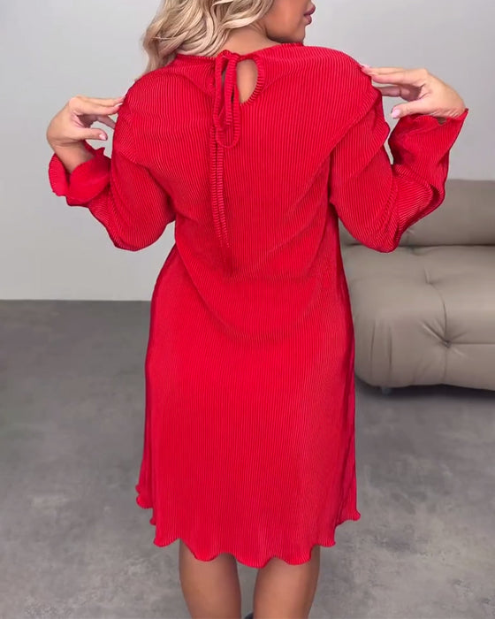 Sukienka casualowa w jednolitym kolorze, do kolan