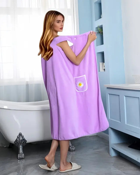 Miękki Chłonny Szybkoschnący Przenośny Ręcznik Kąpielowy Spódnica Z Kwiatowym Wzorem Kieszeń