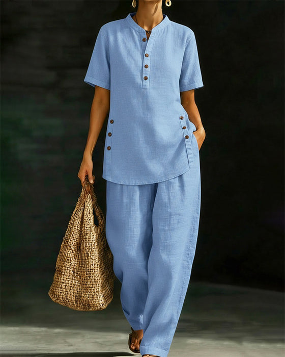 Set Bawełna Len Guzik