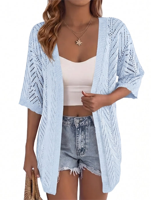 Cardigan Wycięcie Luźny Otwarty
