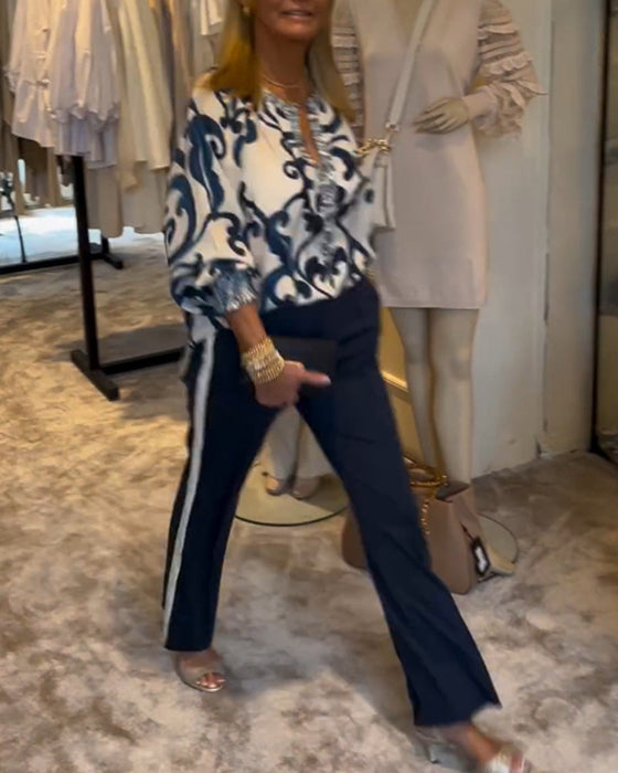 Bluzka z rękawami typu lampion w stylu retro